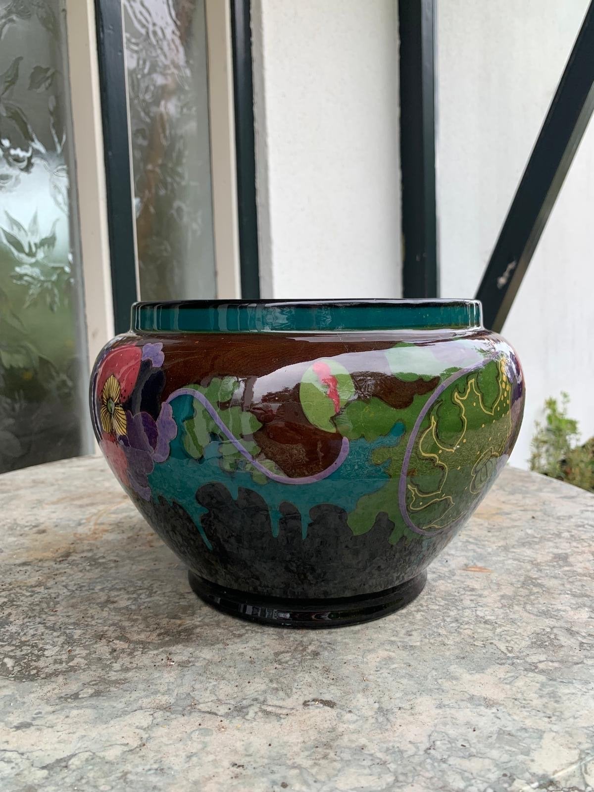 Prachtige Ivora Gouda bloempot, uniek design, Antiek en Kunst, Ophalen