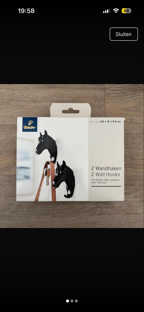 Wandhaken Paardenmotief - Set van 2, Overige materialen, Wandhaken, Nieuw, Ophalen of Verzenden