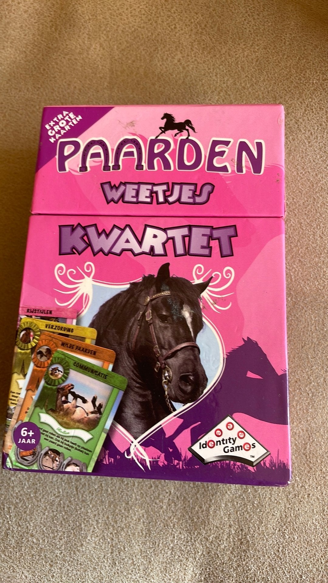Paarden weetjes kwartet, Verzamelen, Speelkaarten, Jokers en Kwartetten, Ophalen of Verzenden, Zo goed als nieuw, Kwartet(ten)