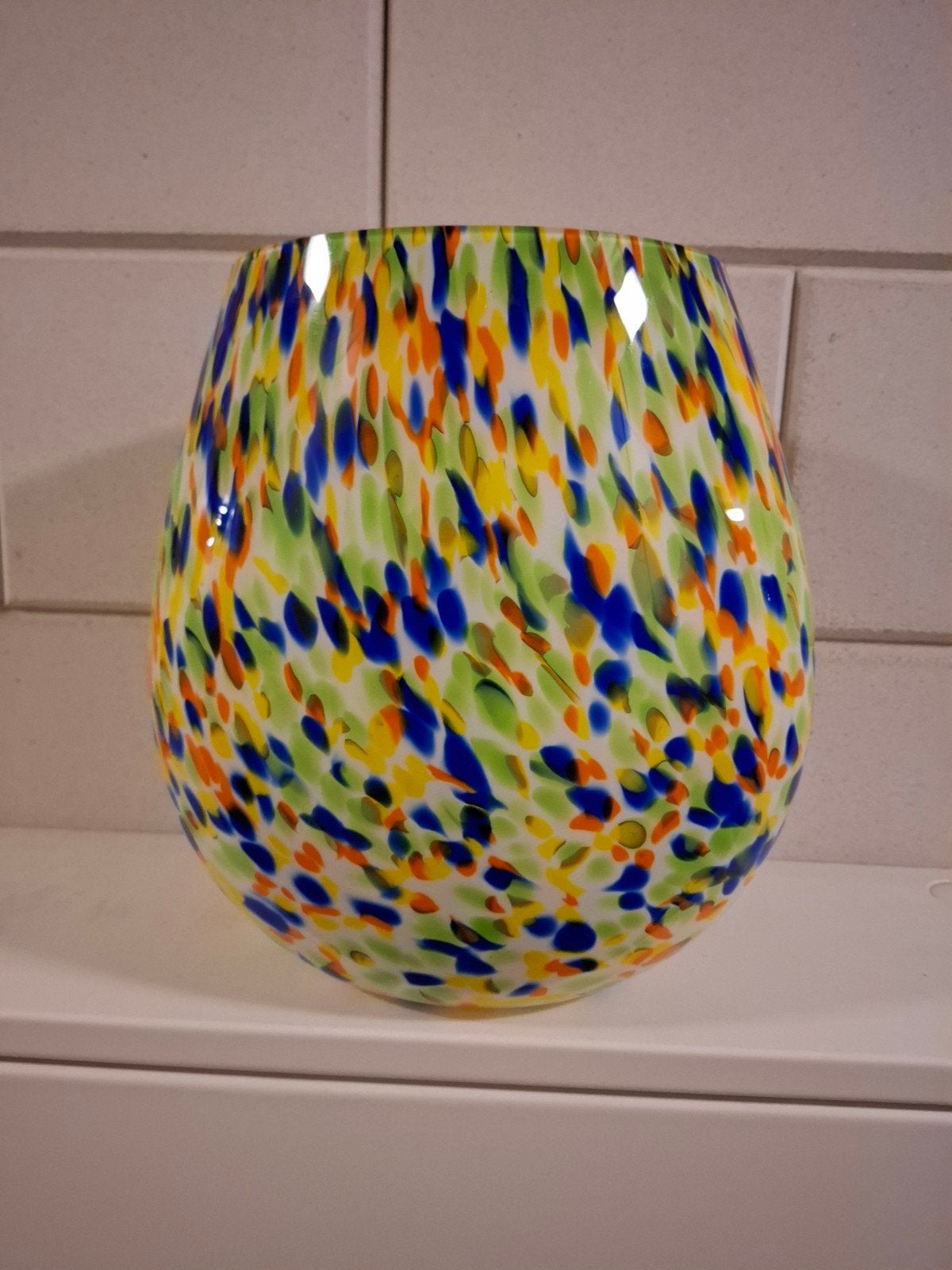 Loranto vaas met hippe frisse kleuren - Nieuw, Huis en Inrichting, Ophalen of Verzenden, Nieuw, Meerkleurig, Glas