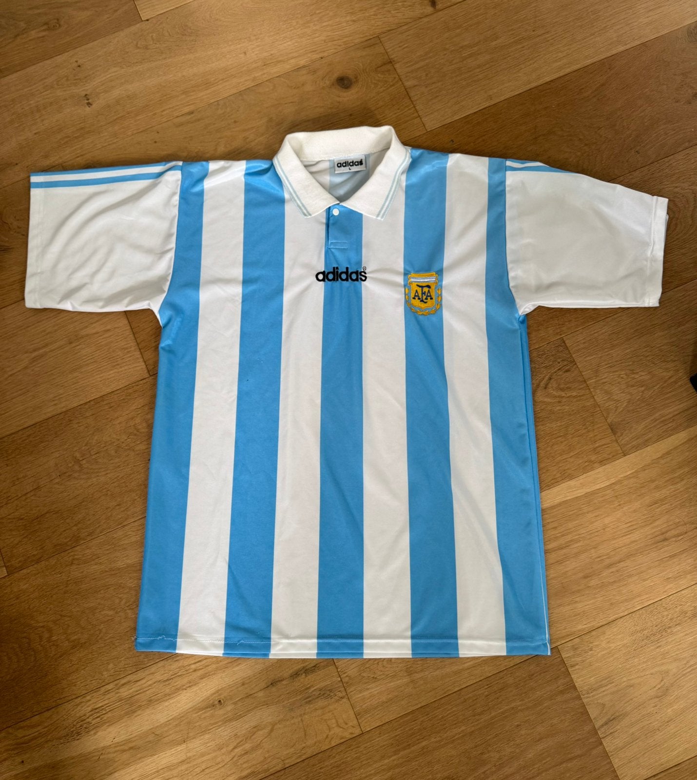 Adidas Argentinië home shirt WK 1994 orgineel, Maat 52/54 (L), Blauw, Ophalen of Verzenden, Voetbal