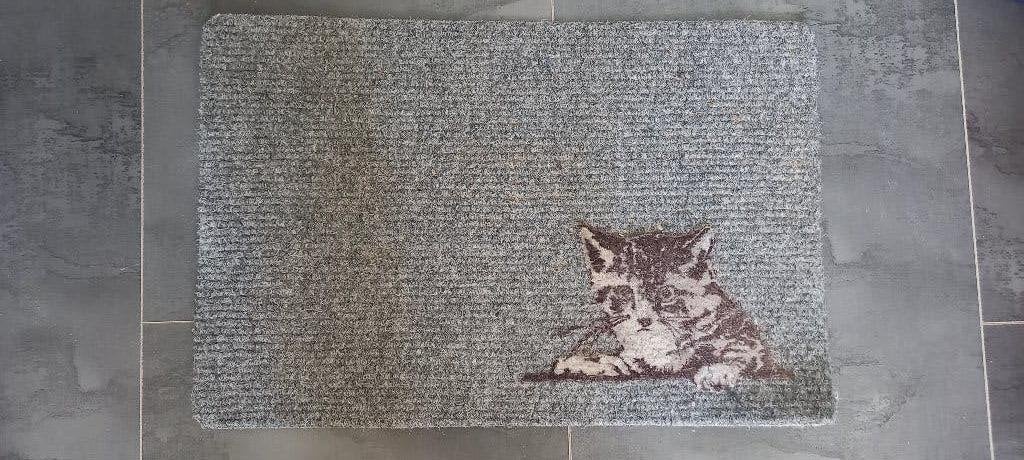 Deurmat met kat., Tuin en Terras, Deurmatten, Ophalen of Verzenden, Zo goed als nieuw, Overige materialen, Binnen