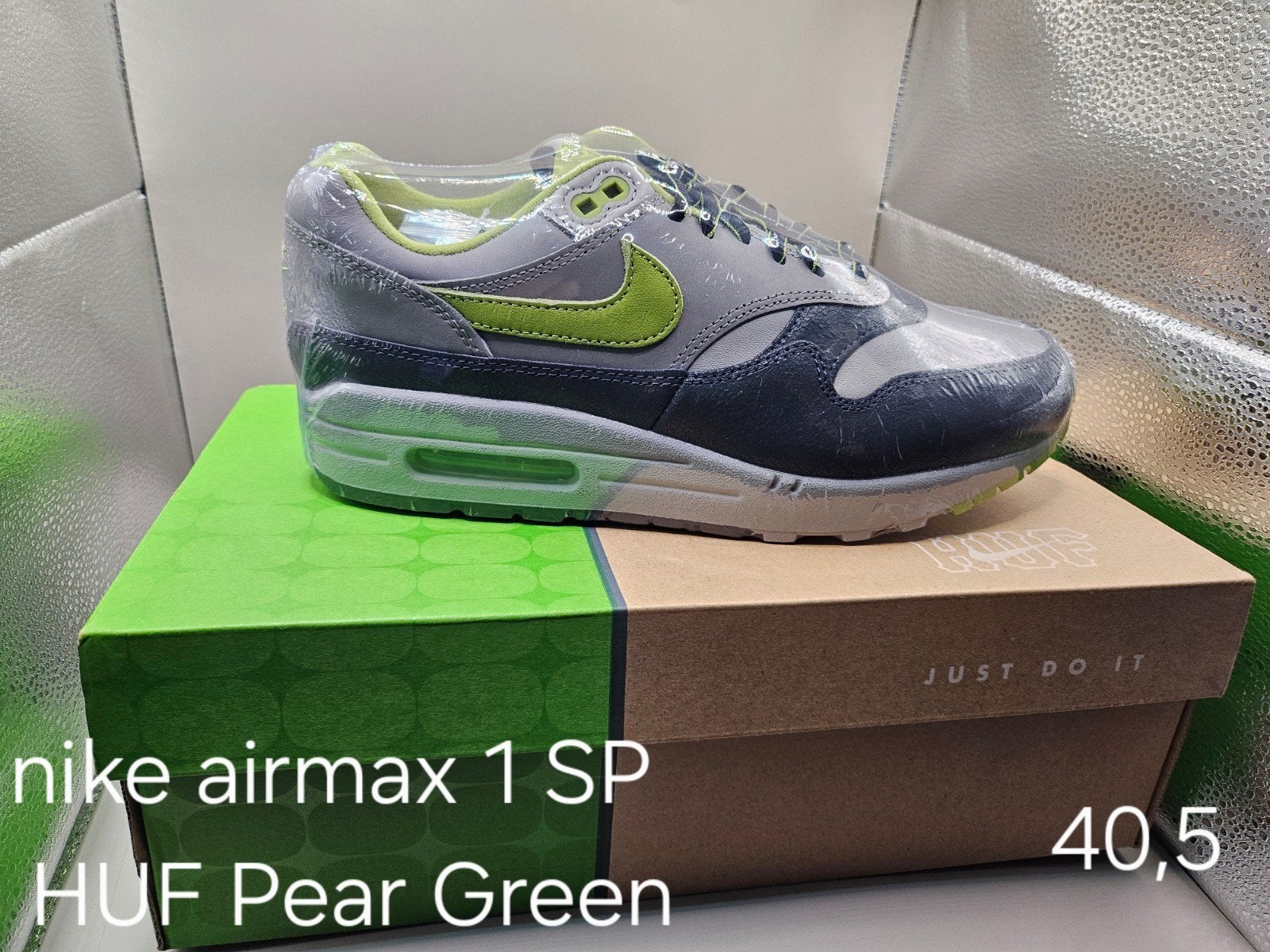 Nike Air Max 1 SP HUF Pear Green - Maat 40.5, Kleding | Heren, Overige kleuren, Verzenden, Nike, Nieuw