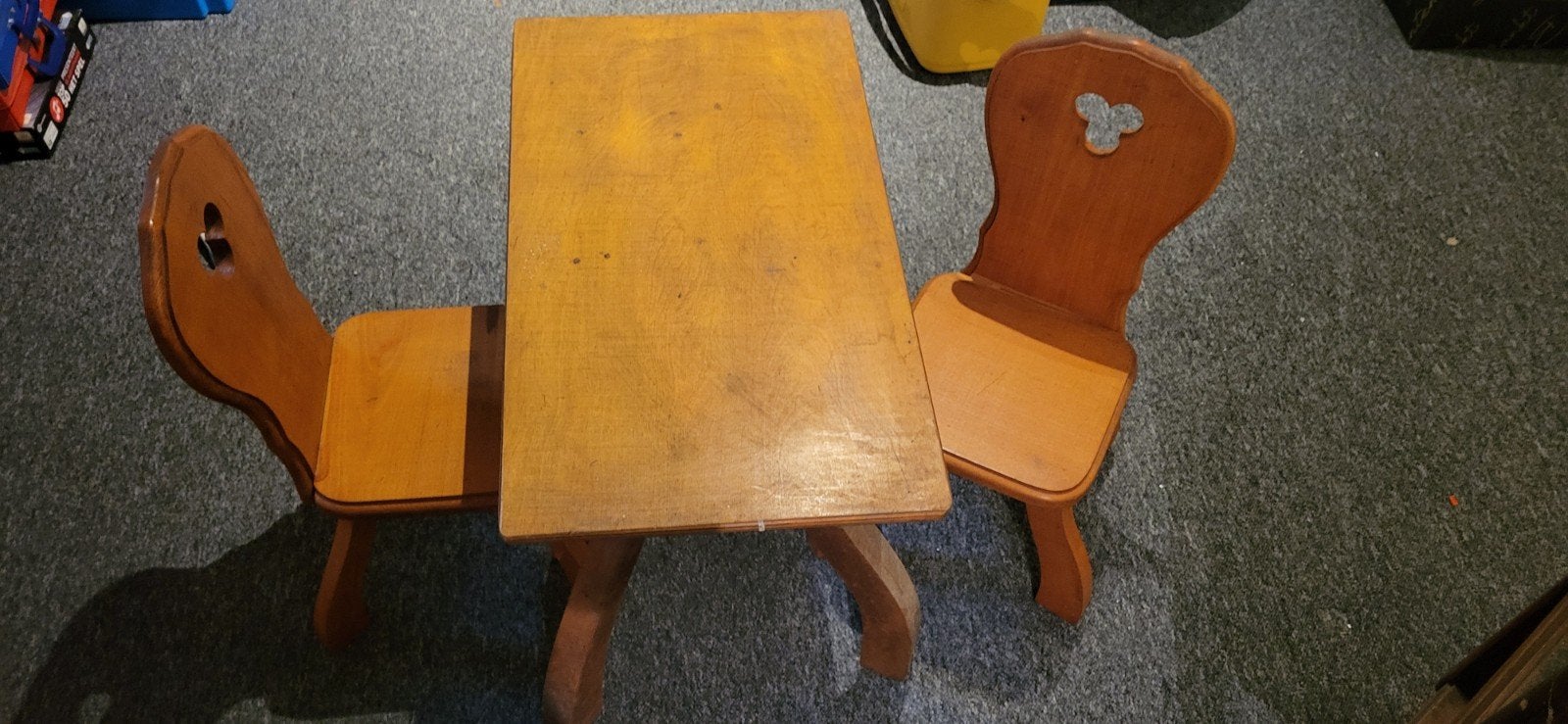 Vintage houten kinderstoeltjes met tafel, Ophalen, Gebruikt, Overige typen