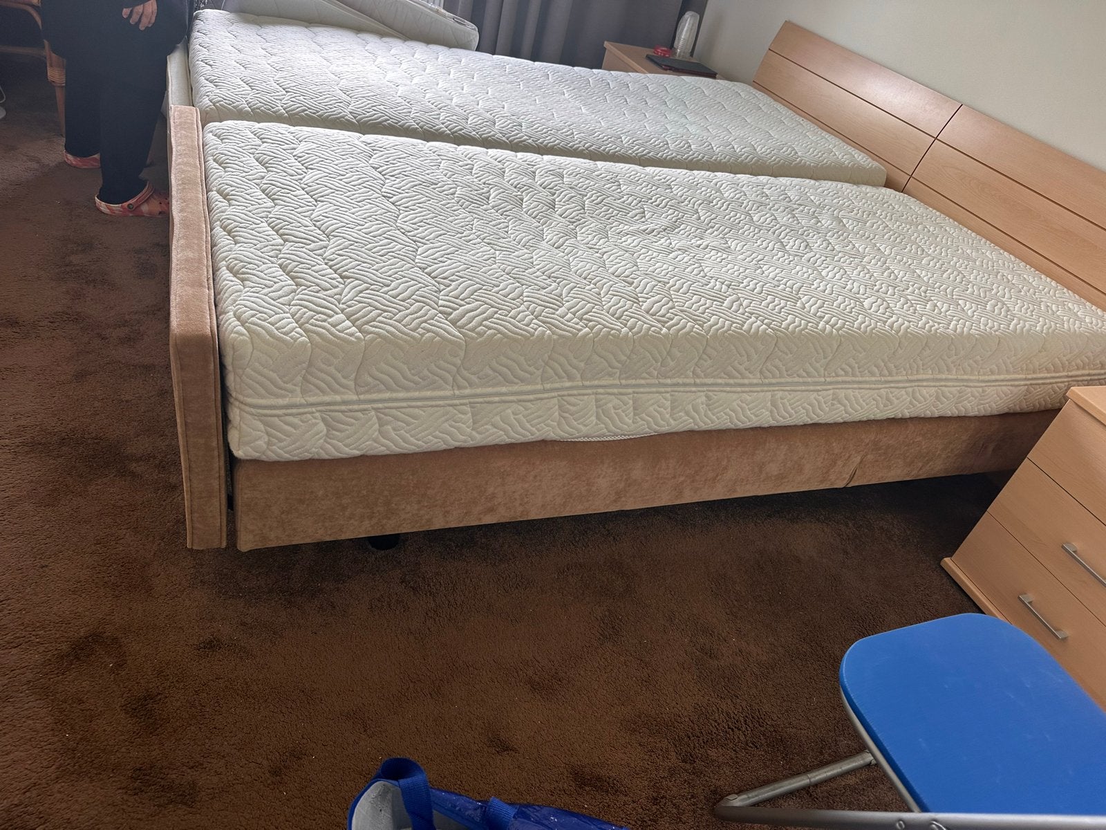 Elektrisch verstelbare bedbodem met matras, Ophalen, Overige materialen, 90 cm, Eenpersoons