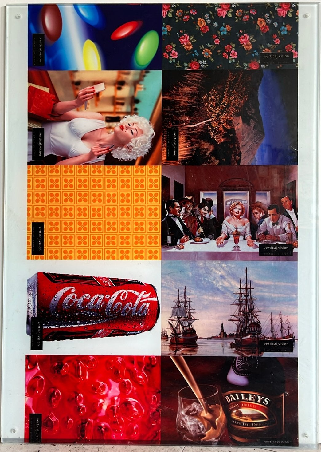 Glazen Reclamebord 'Vertical Vision' 70x50cm, Ophalen of Verzenden, Zo goed als nieuw, Reclamebord