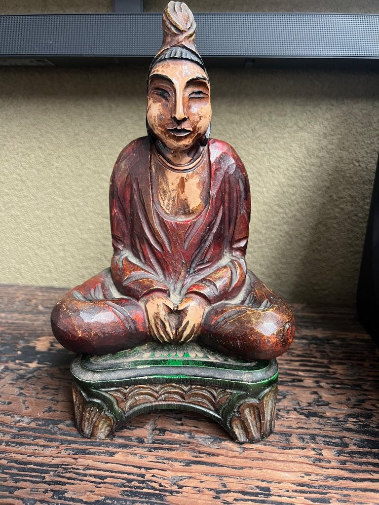 Boeddha uit Madera Buda houtsnijwerk oosters handwerk, Verburgt Vintage, Gebruikt, Ophalen of Verzenden, https://verburgtvintage.nl/#contact
