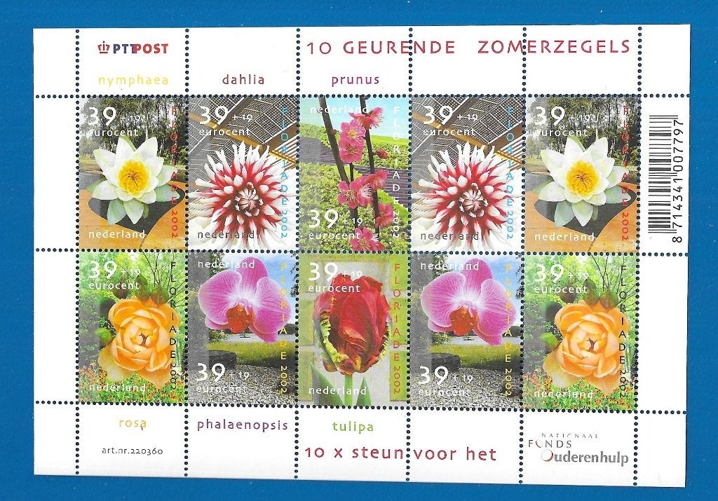 NVPH V2077 10 geurden Zomerzegels - 2002, Postzegels en Munten, Verzenden, Na 1940, Postfris