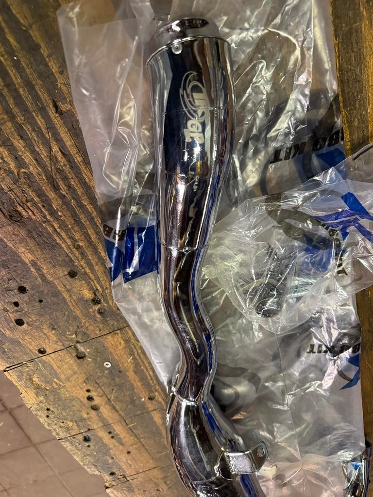 Nieuwe Turbokit GP Chrome Uitlaat 80cc voor Derbi, Derbi, Derbi, Nieuw, Uitlaat