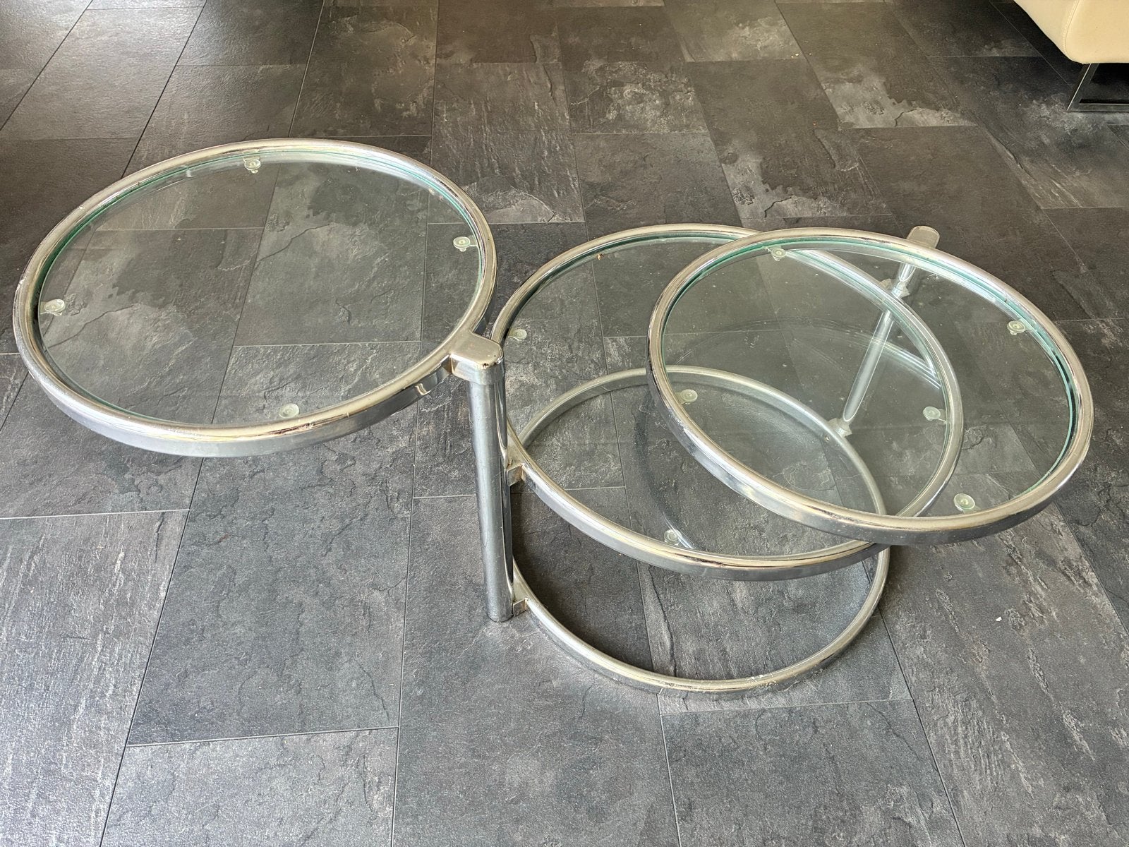 Milo Baughman model Vintage Bijzettafel, Ophalen, Minder dan 45 cm, Gebruikt, 55 tot 75 cm