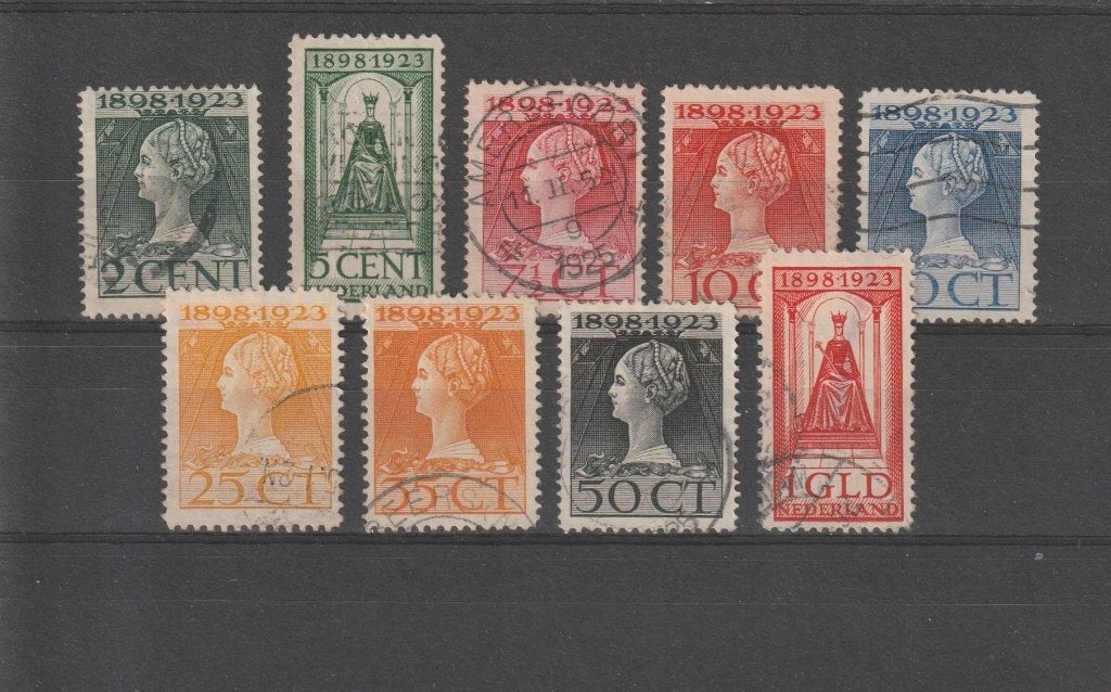 Nederland 1923, NVPH 121 t/m 129, Gestempeld., Postzegels en Munten, Ophalen of Verzenden, T/m 1940, Gestempeld