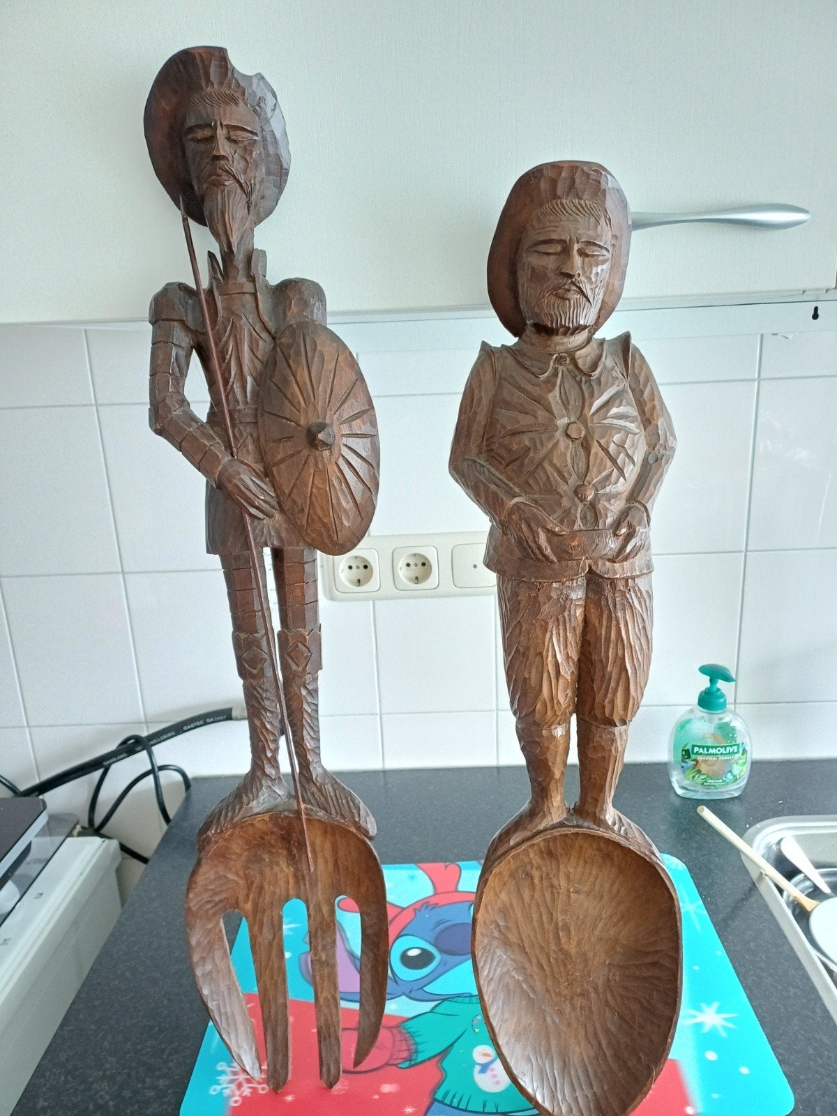 Houten sier lepel en vork, Ophalen