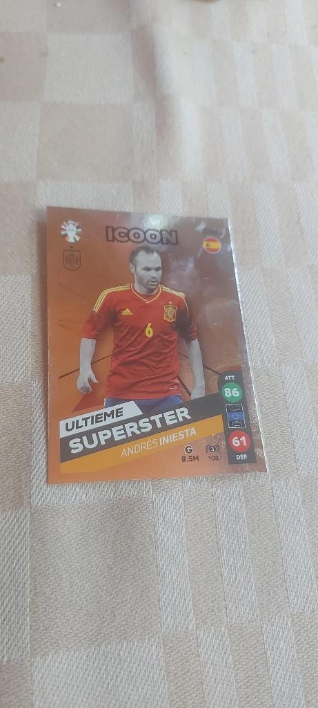 voetbal plaatje EK 2024 Andres Iniesta Spanje, Ophalen of Verzenden, Zo goed als nieuw, Buitenlandse clubs, Poster, Plaatje of Sticker