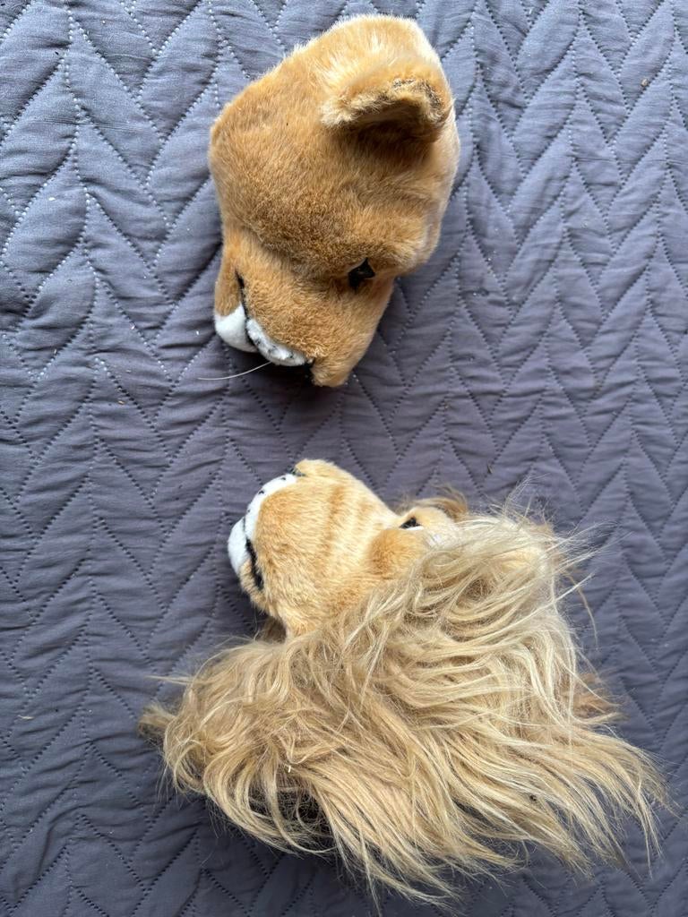 Leeuwenkoppen knuffel, Gebruikt, Ophalen of Verzenden, Middelgroot (20 tot 80 cm), Leeuw