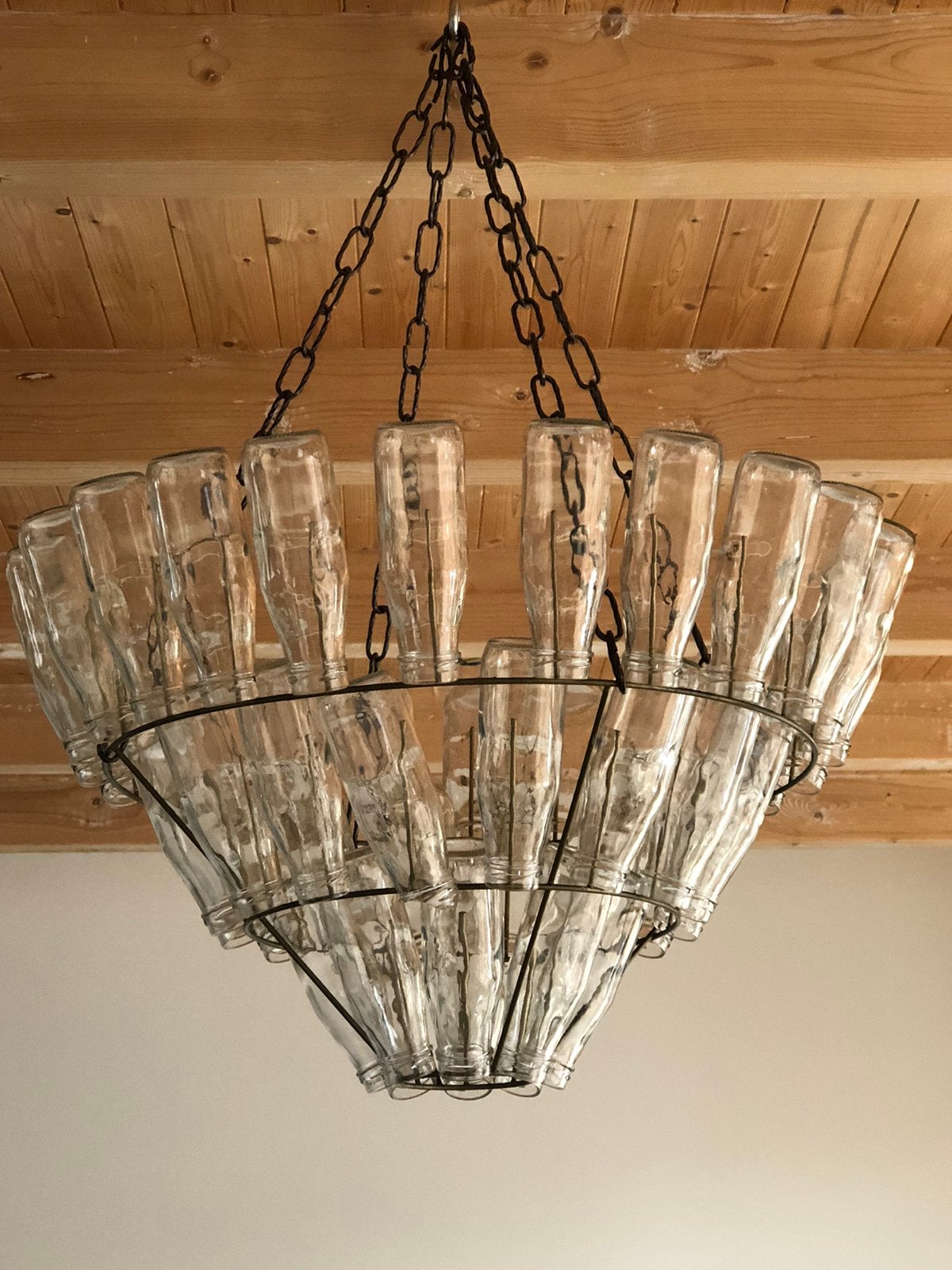 Leitmotiv flessenlamp kroonluchter, Ophalen of Verzenden, Gebruikt, Glas