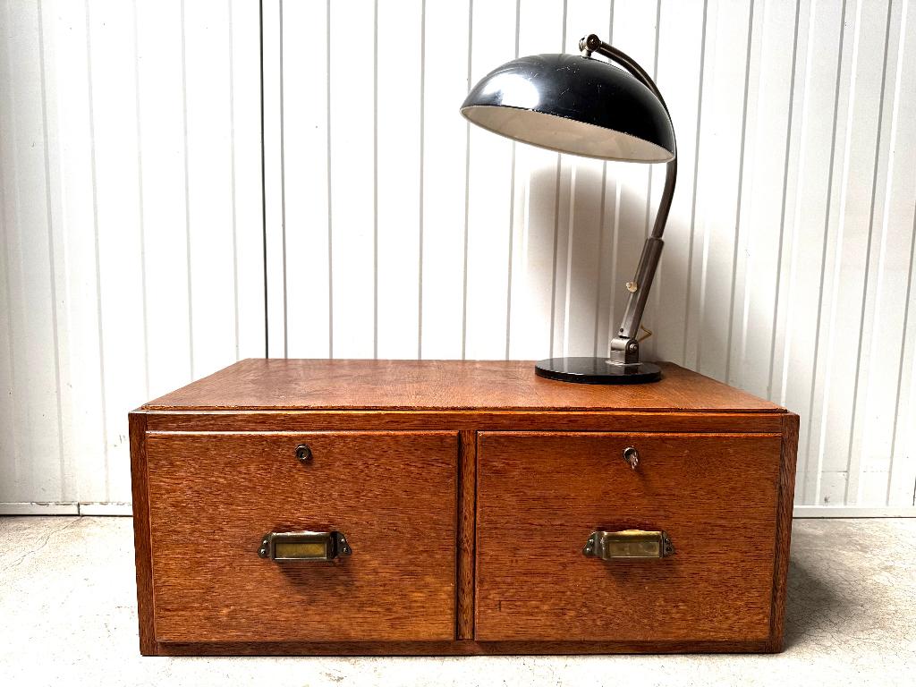 Antieke LADEKAST salontafel bijzettafel tv-meubel eiken 1930, Antiek en Kunst, Ophalen of Verzenden