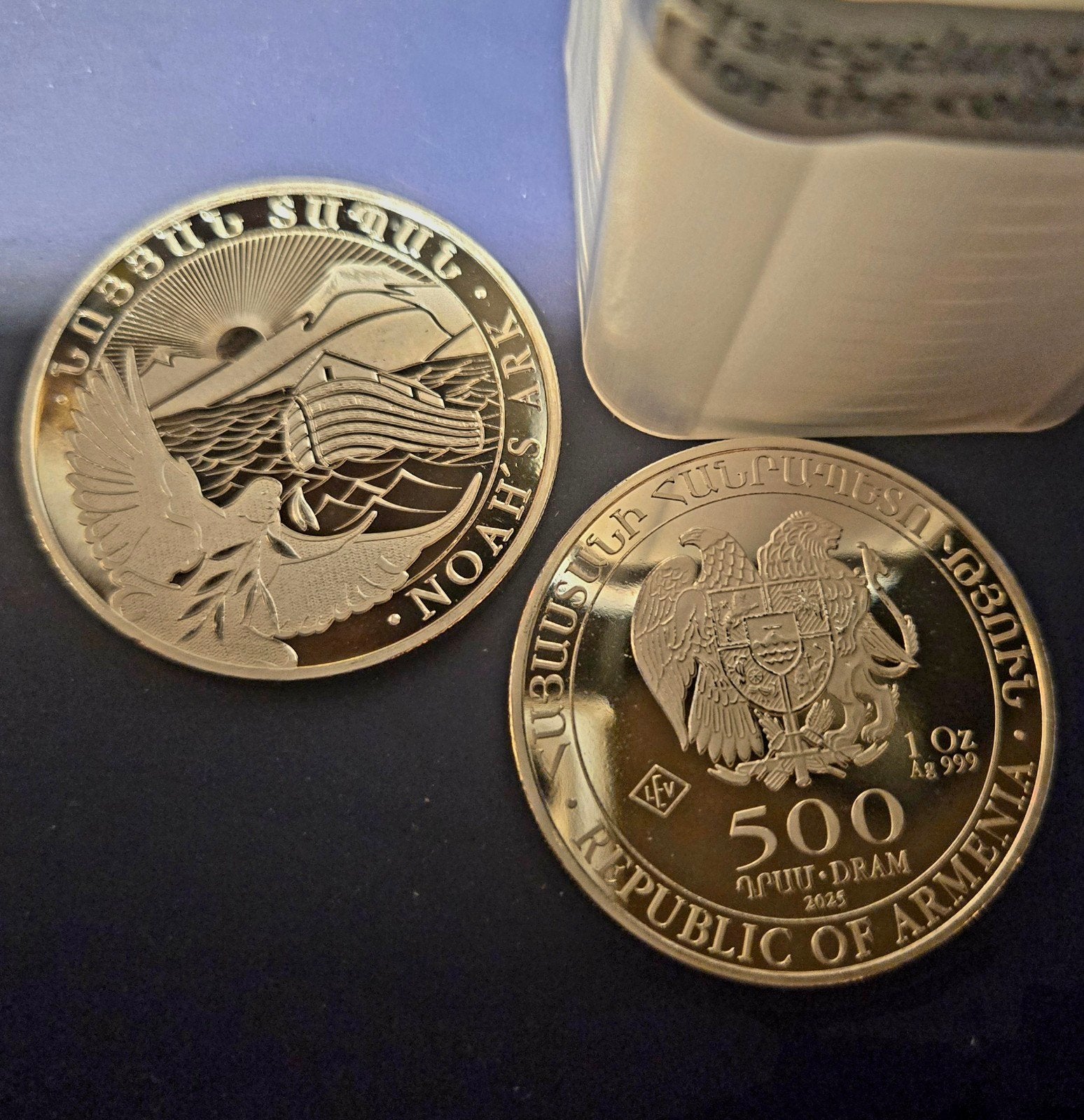 zilver 1 oz 999 noahs ark Armenië 500 dram tube 2025, Ophalen of Verzenden, Zilver