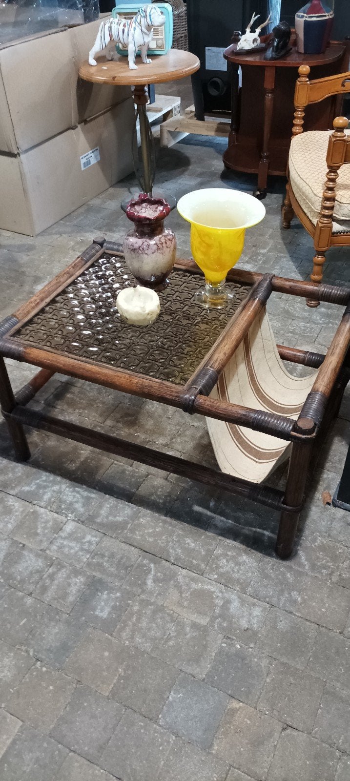 Manou salontafel met lectuur mand, Huis en Inrichting, Ophalen, Rechthoekig, 50 tot 100 cm, 50 tot 100 cm