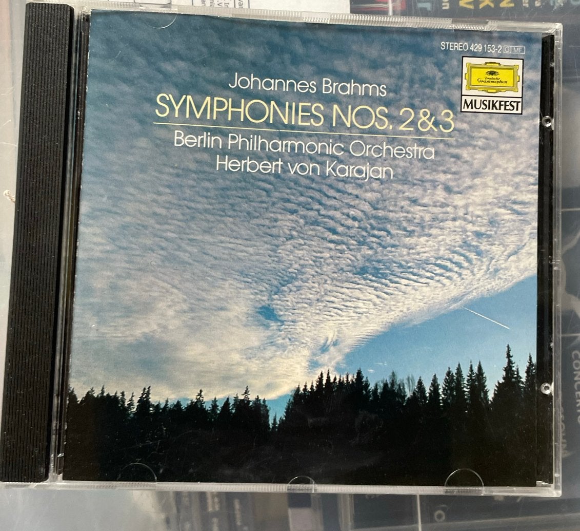 Johannes Brahms - Symphonies Nos. 2 & 3 - Herbert von Karaja, Gebruikt, Symfonie, Brahms, Ophalen of Verzenden