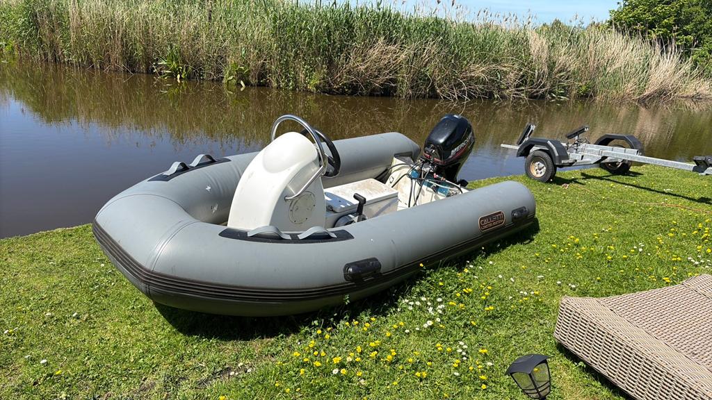 Rib Calletti met 8pk Mercury 4t trekstart, Ophalen, Zo goed als nieuw, Benzine, Buitenboordmotor