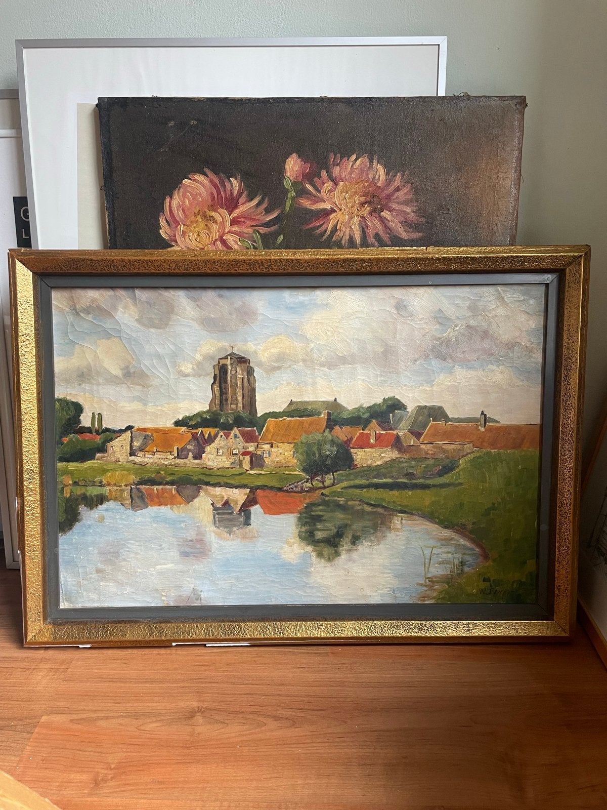 Kleurrijk Impressionistisch Nederlands Landschap - W. Sinot, Antiek en Kunst, Kunst | Schilderijen | Klassiek, Doek, Impressionistisch
