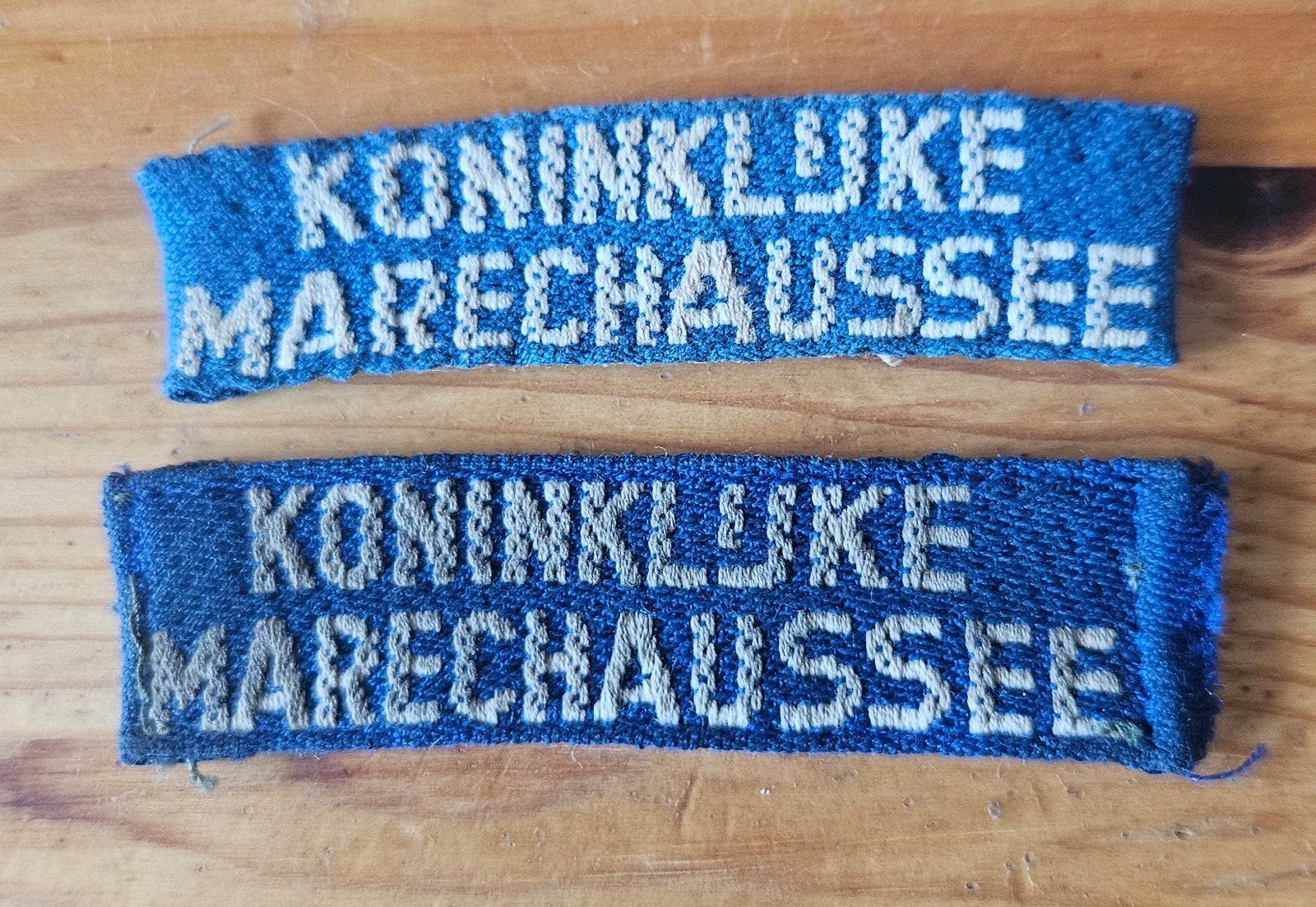 Set naamlinten Marechaussee, Ophalen of Verzenden, Marechaussee, Nederland, Embleem of Badge