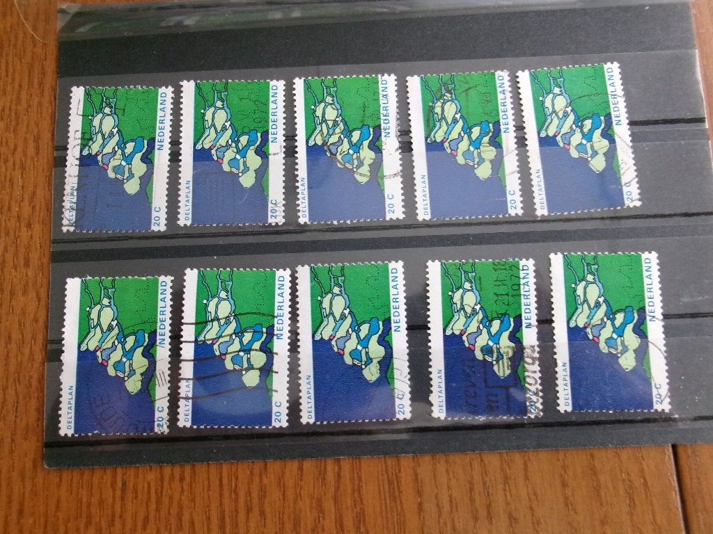 1972 - 10 x deltawerken (591d), Postzegels en Munten, Verzenden, Gestempeld