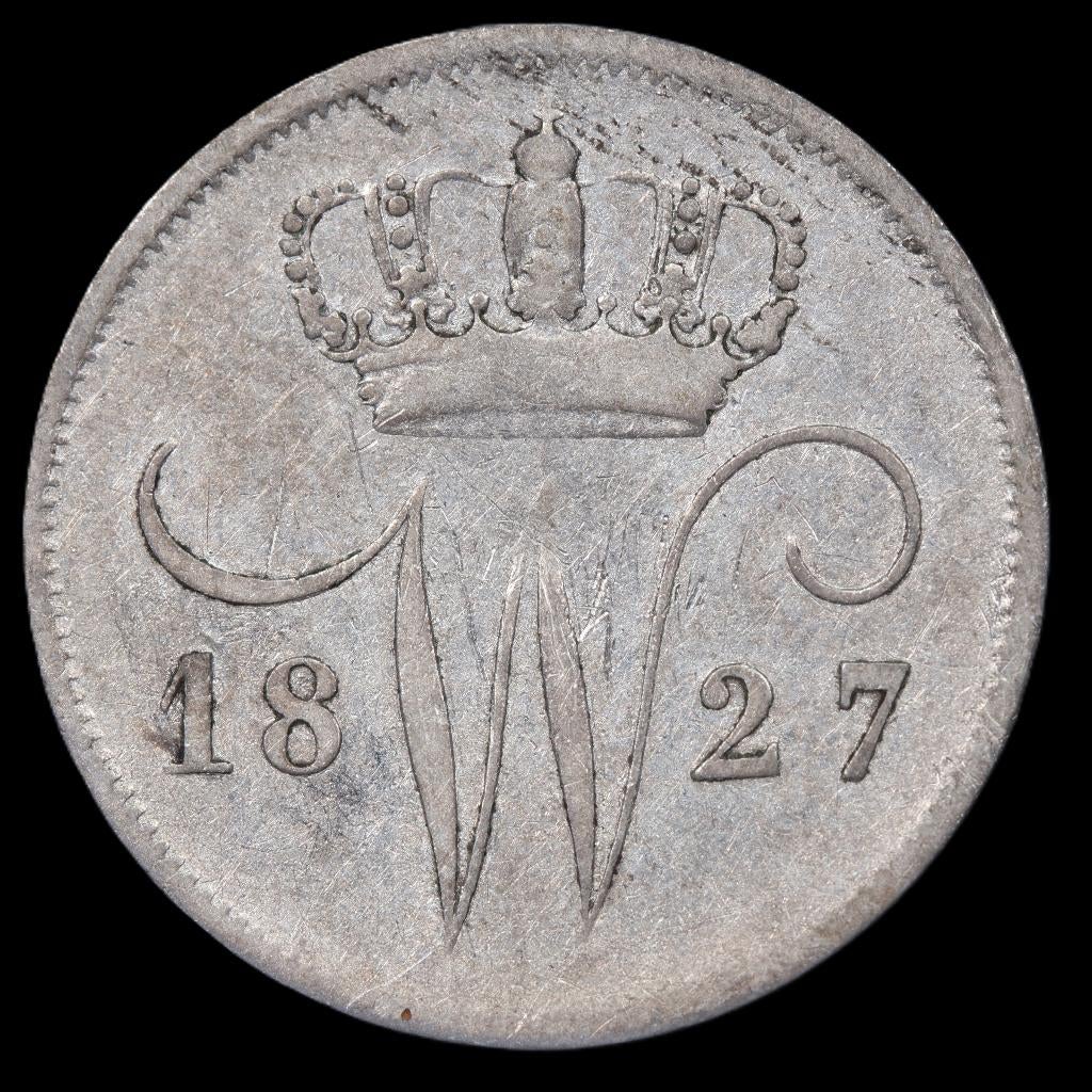 10 cent 1827 Brussel. Fr., Zilver, Ophalen of Verzenden, 10 cent, Koning Willem I