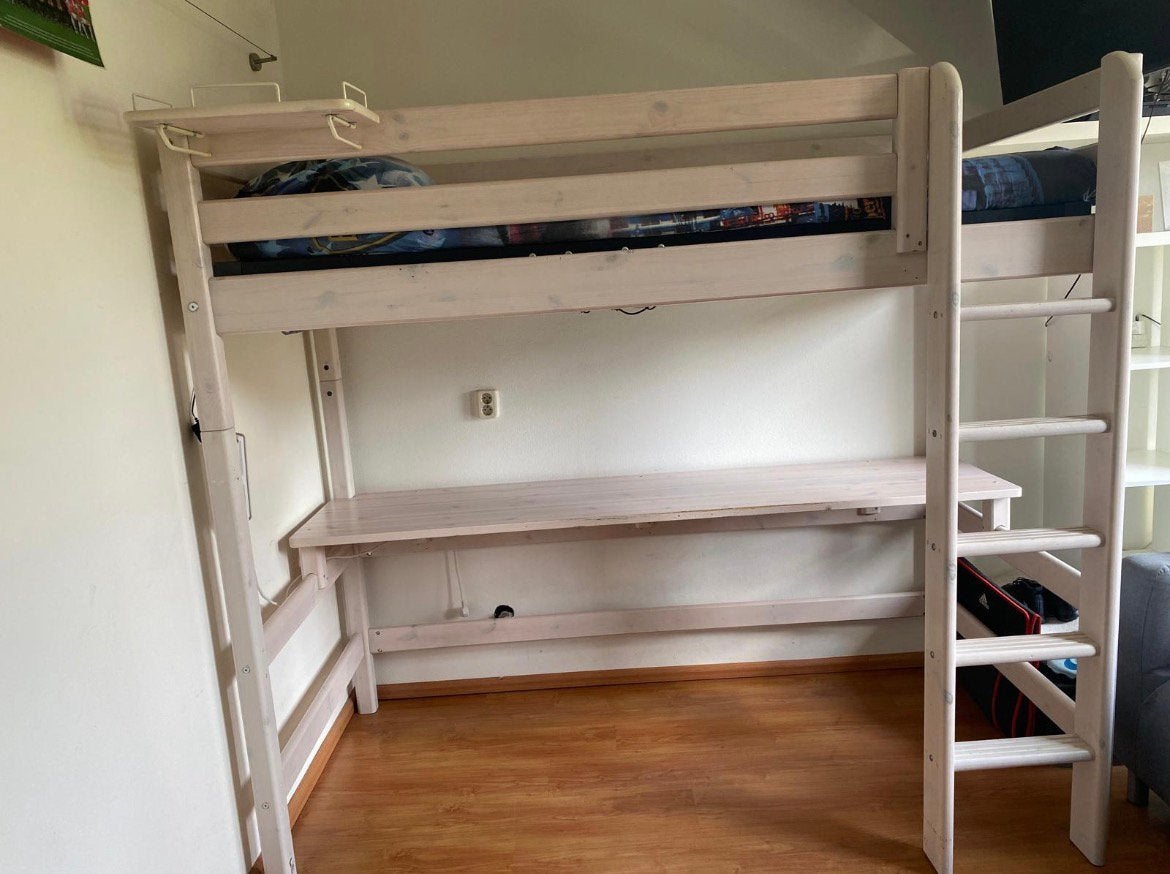 Verhoogset voor hoogslaper van Flexa whitewash, Ophalen, Eenpersoons, Zo goed als nieuw, 90 cm