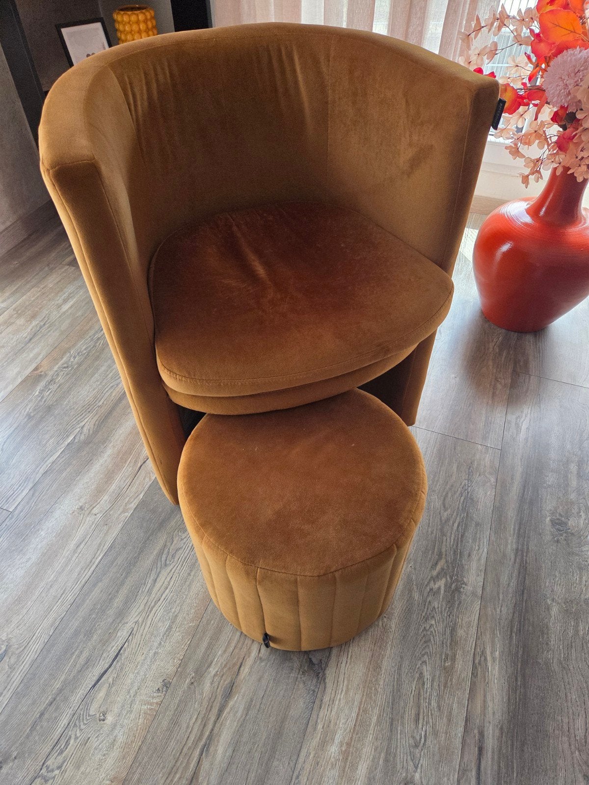 Riverdale stoeltje met poef teab, Huis en Inrichting, Fauteuils, Ophalen, Minder dan 75 cm, 50 tot 75 cm
