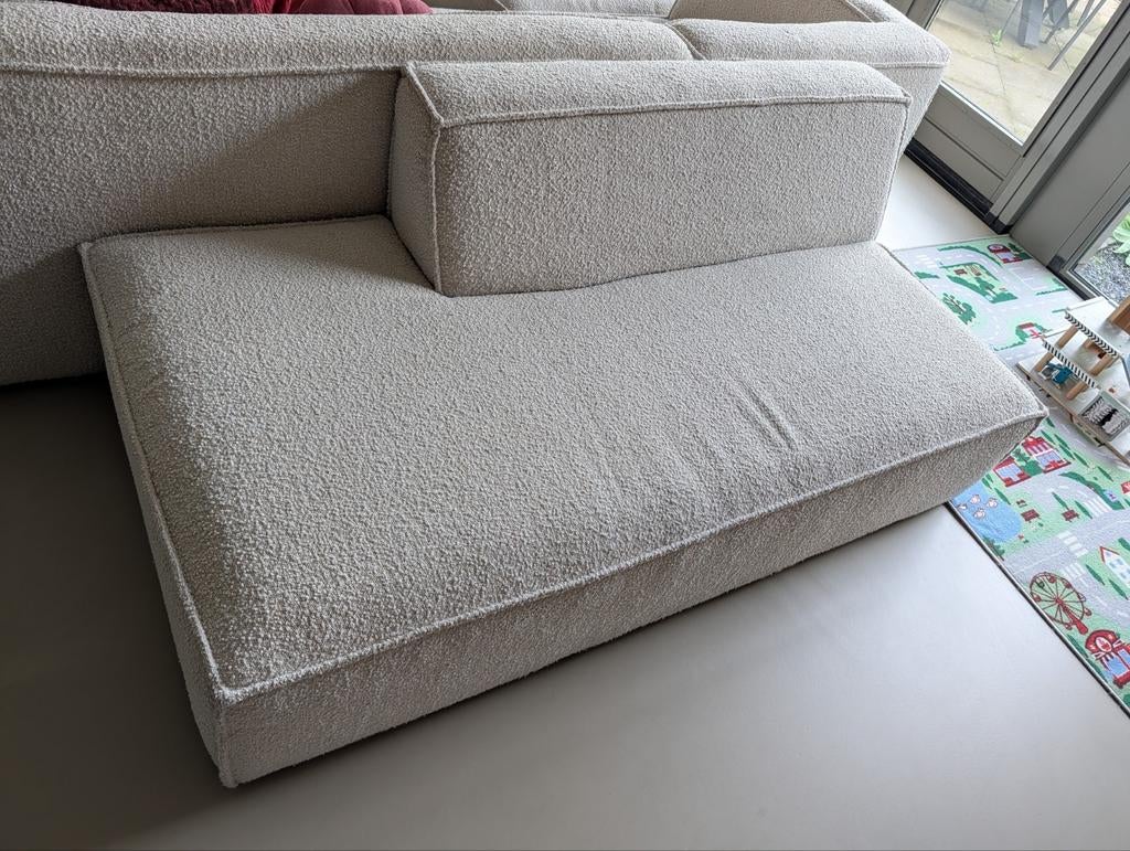 Wehkamp Nous Living Halve Rug Rechts bank crème boucle, Ophalen, Modern, Boucle, Eenpersoons, 75 tot 100 cm