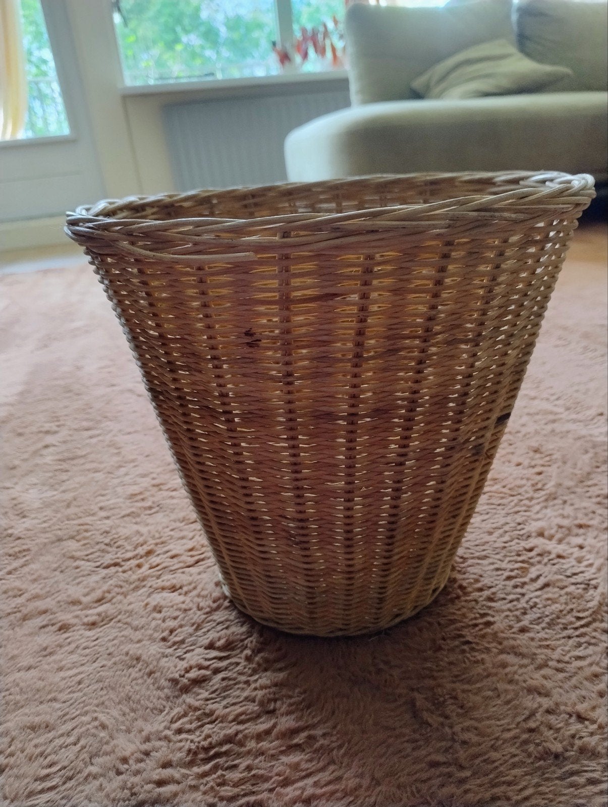Rieten Prullenmand - 31 cm hoog, Ophalen, Gebruikt, Riet, 5 – 50