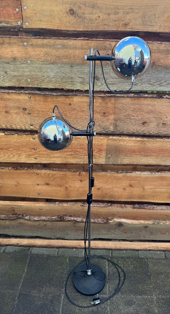 Vintage vloerlampen | Gepo | Raak | Anvia | Herda | Dijkstra, Natuurlijk materiaal, Zo goed als nieuw, Vintage | Design | Bollamp | Vloerlamp | 1970| Lamp | Booglamp