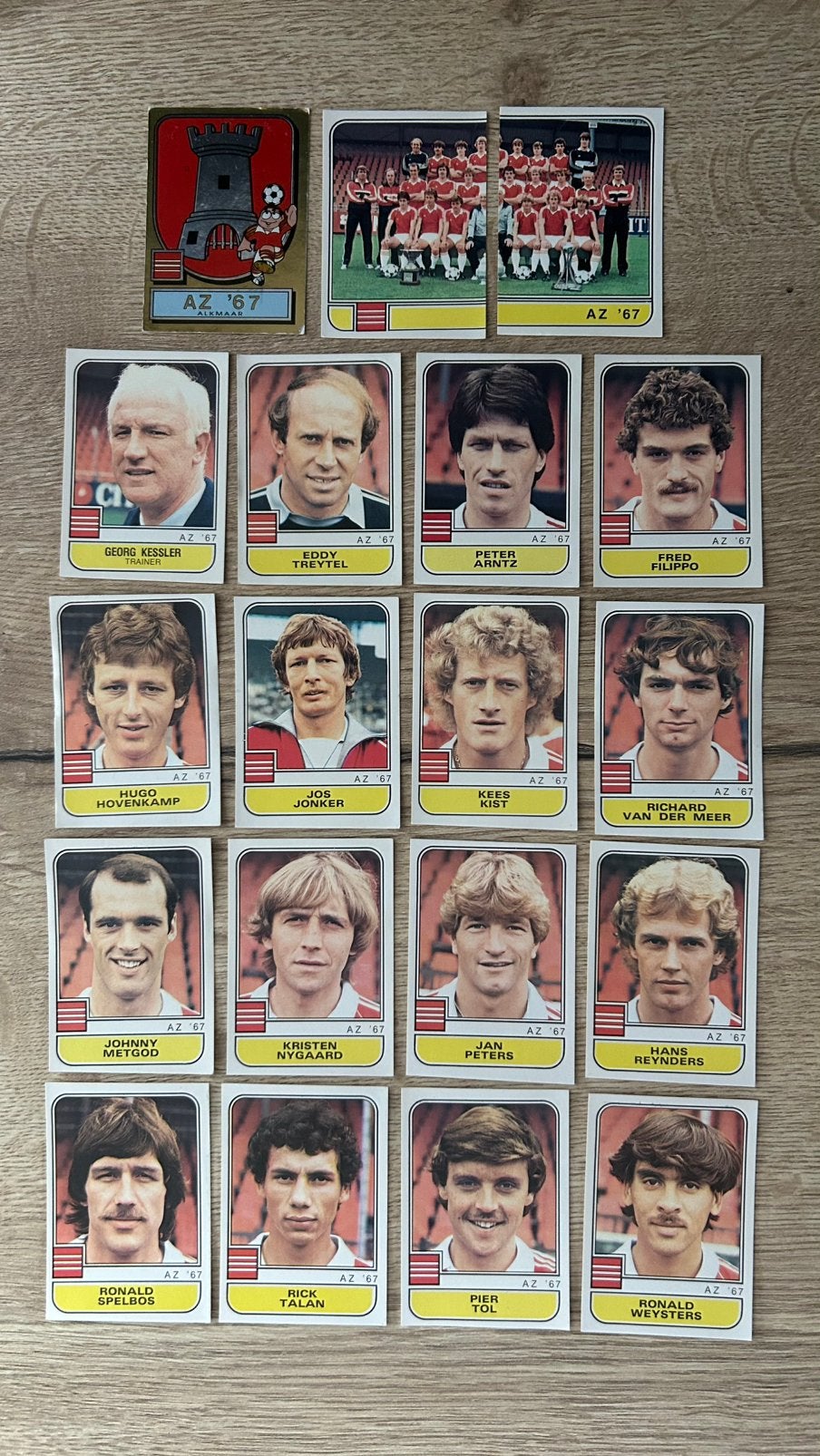 Panini Voetbal 82 plaatjes AZ’67 19x, Verzenden, Zo goed als nieuw, Meerdere plaatjes
