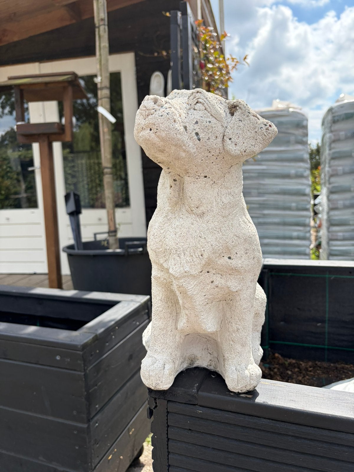 Hondje van sierbeton 37 cm hoog €24,99, Ophalen of Verzenden, Zo goed als nieuw, Dier
