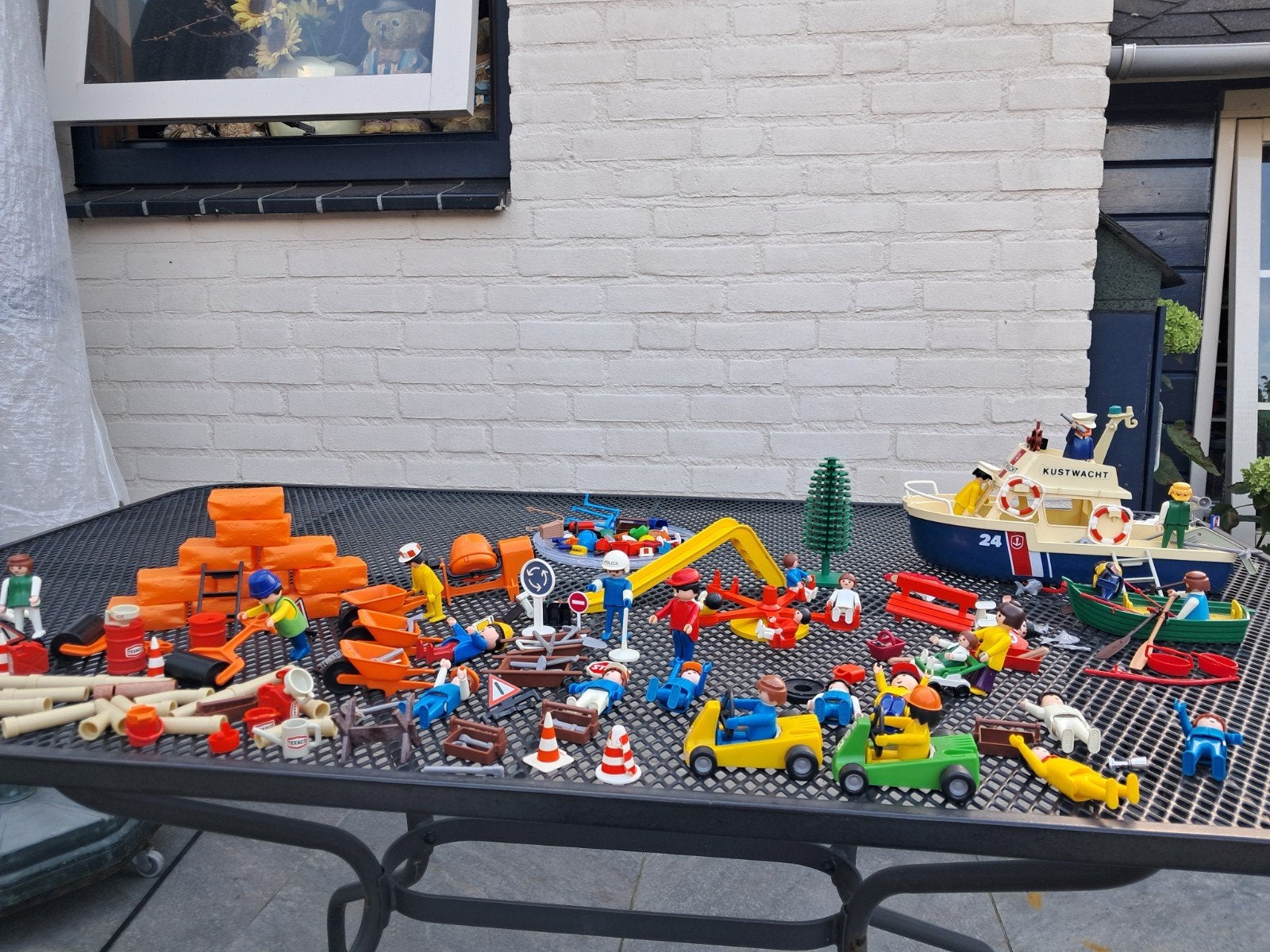 Grote Playmobil set: boot, speeltuin, wegenbouw, raceauto's, Ophalen, Gebruikt, Complete set, Boot/Schip