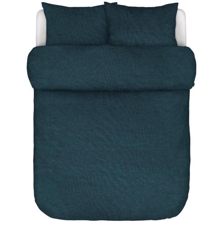 100% linnen dekbedovertrek 240x240 met sloop Navy, Blauw, Dubbelzijdig bruikbaar, Ophalen of Verzenden, Linnen