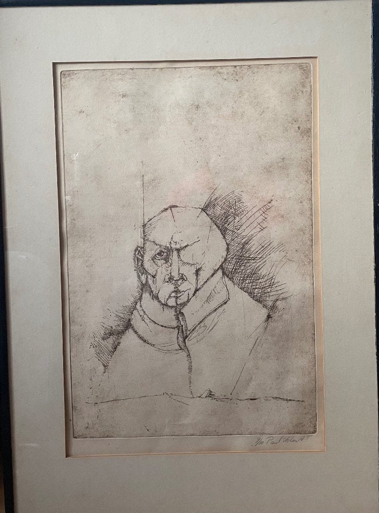 Een ets, Antiek en Kunst, Kunst | Etsen en Gravures, Ophalen, 46 cm, Portret, 65 cm