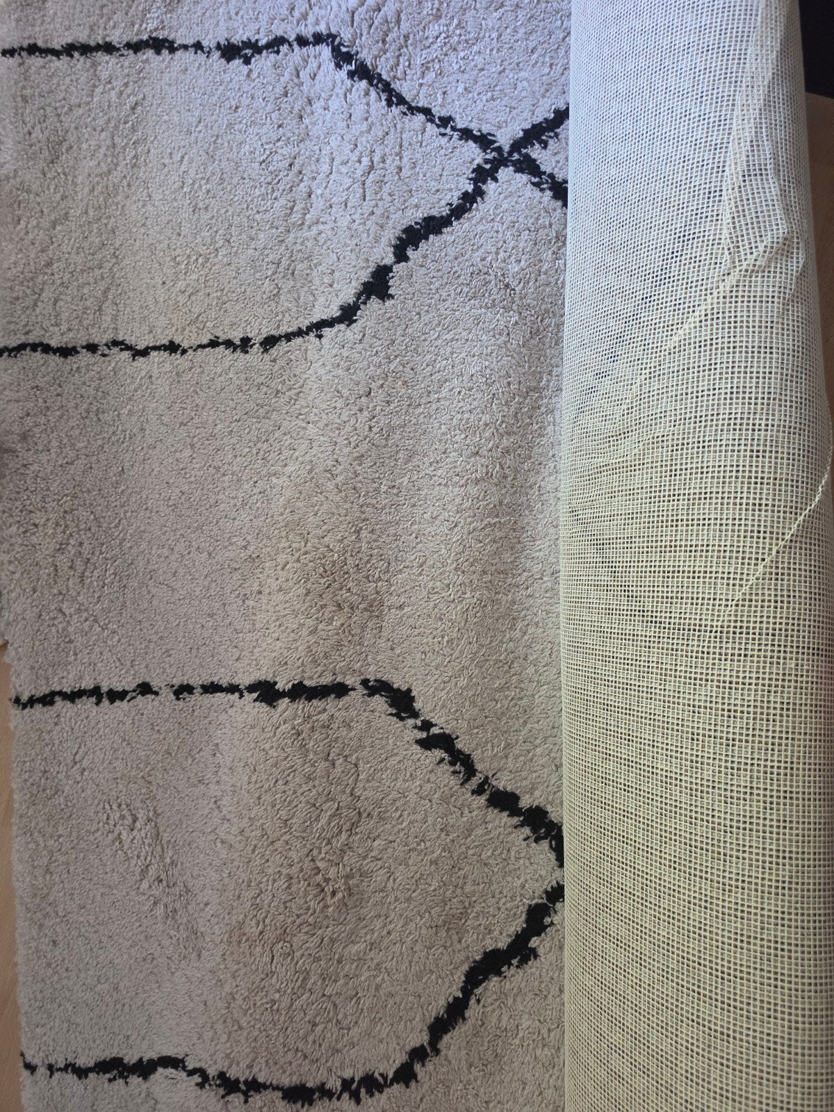 Vloerkleed Karwei Varamin Crème/Zwart 200x290 cm, Ophalen, Gebruikt, Crème, 200 cm of meer