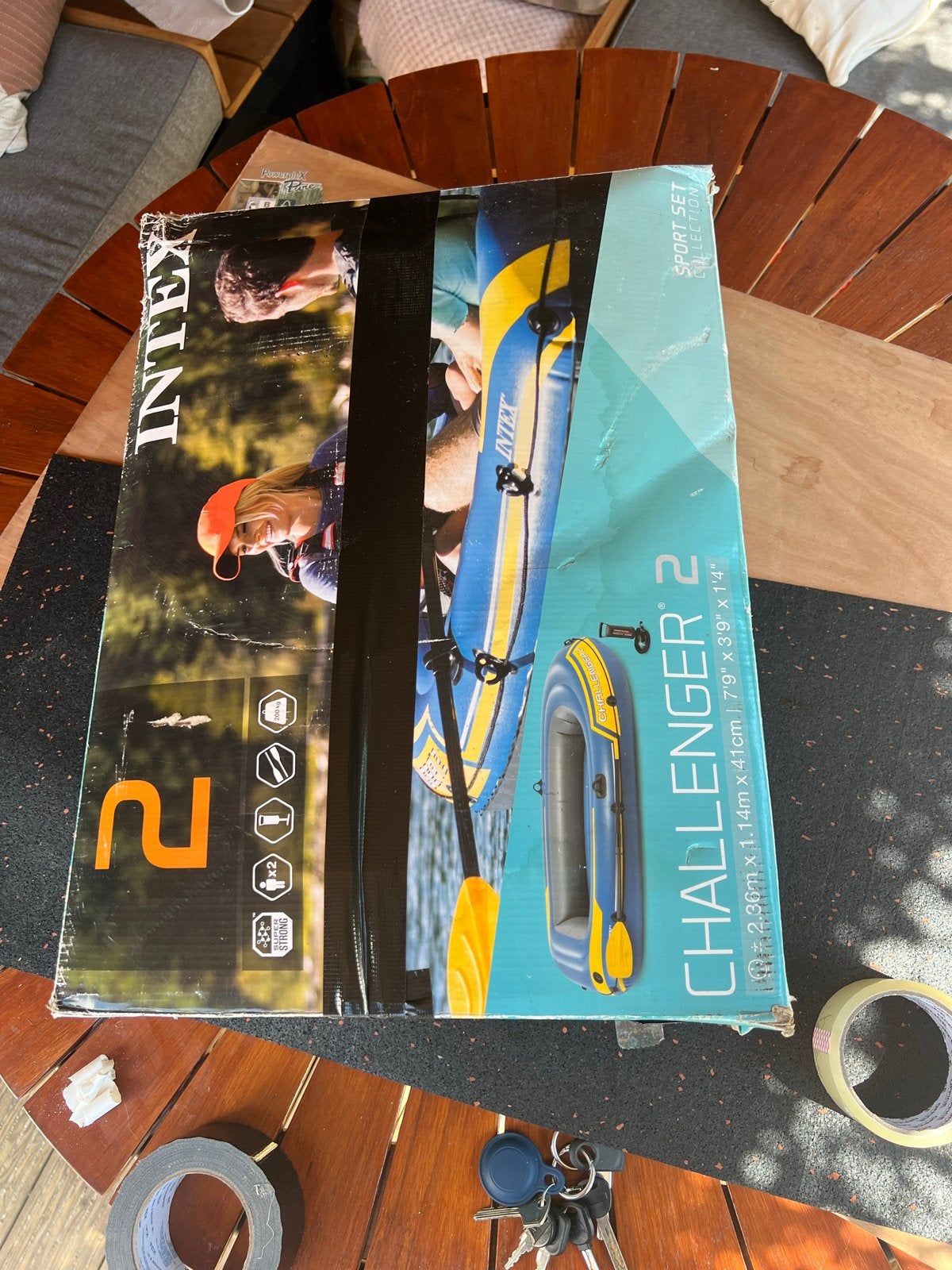 Intex Challenger 3 opblaasboot (gebruikt), Ophalen of Verzenden, Gebruikt