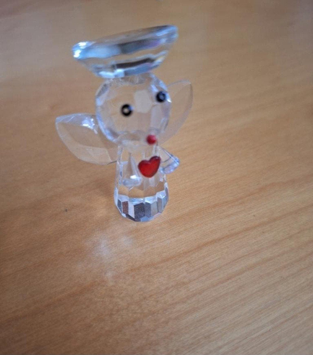 Glazen Engel met Rood Hartje - Decoratief Figuur, Verzamelen, Ophalen of Verzenden, Zo goed als nieuw