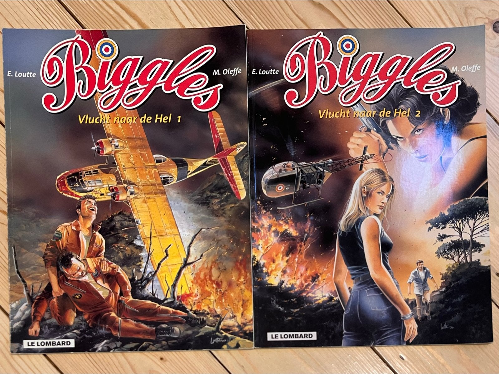 Biggles - Vlucht naar de Hel 1 & 2 - Zo goed als nieuw, Meerdere stripboeken, Ophalen of Verzenden, Zo goed als nieuw