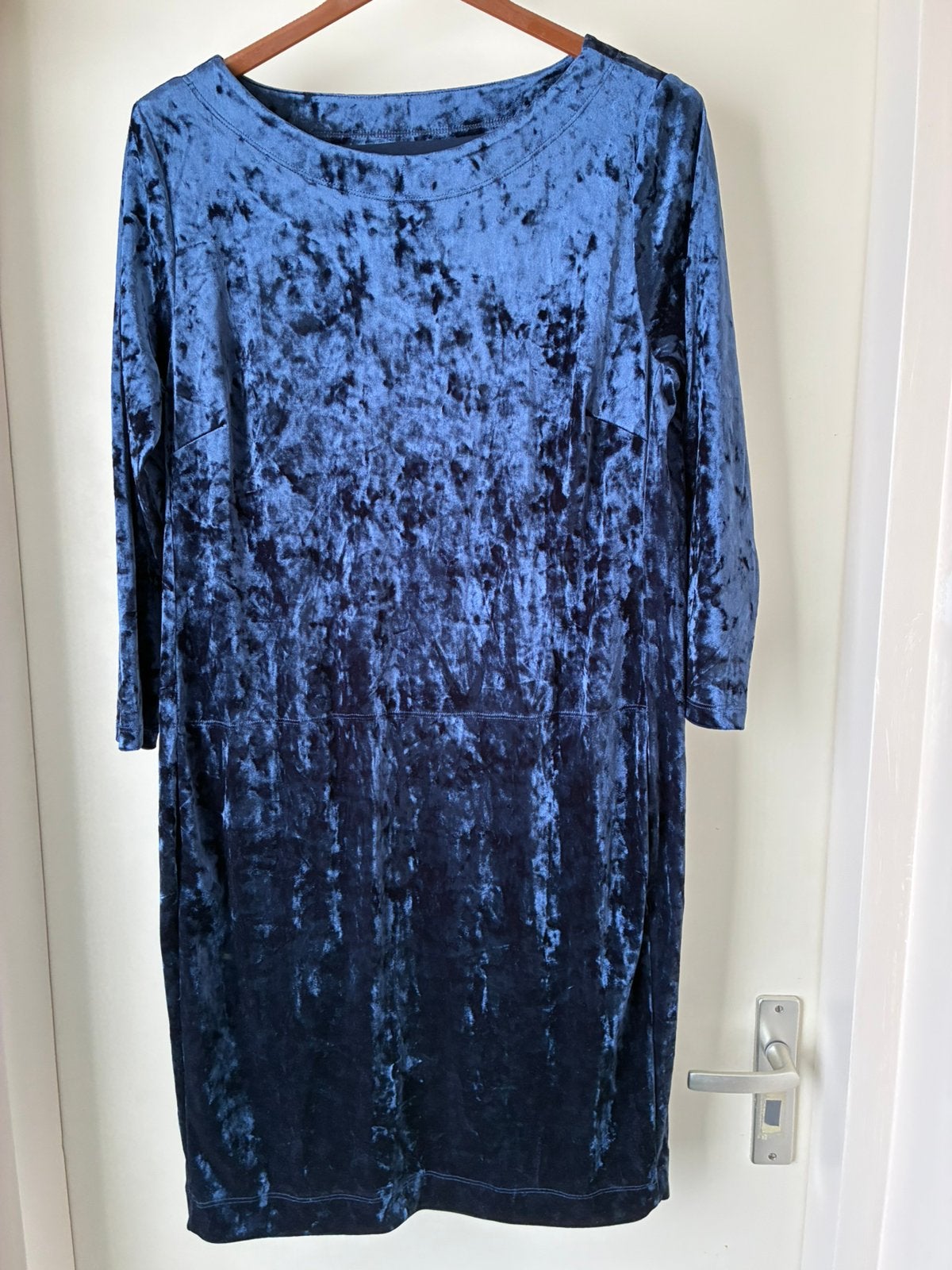Jurk - nieuw - donkerblauw fluweel Kyra&ko - maat XL, Kleding | Dames, Blauw, Maat 42/44 (L), Nieuw, Ophalen of Verzenden