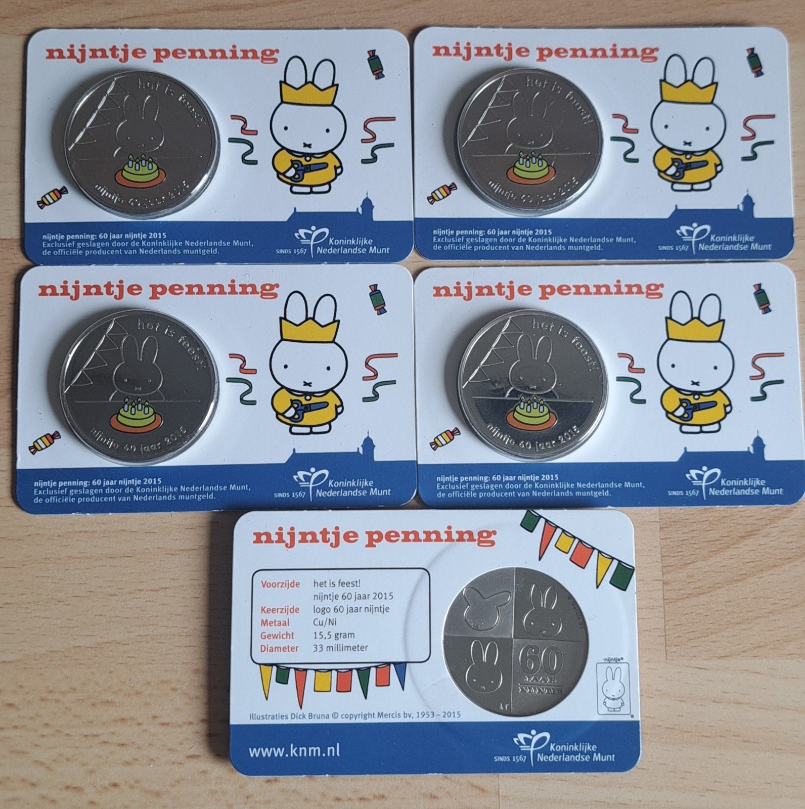 5 €35 of 10 €50.   Nijntje penning, Ophalen of Verzenden, Overige materialen
