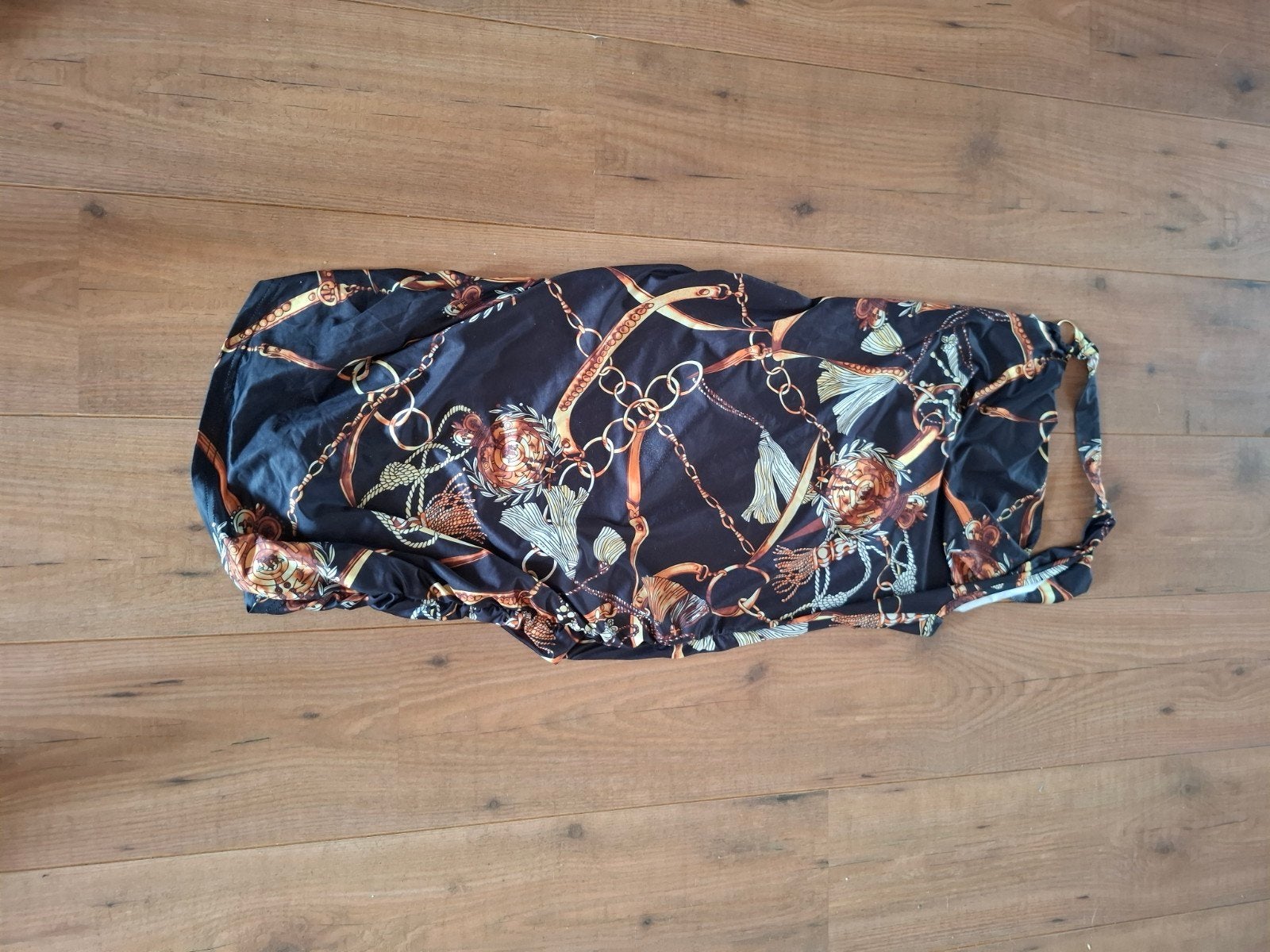 Shein jurk met kettingprint - Maat L, Zwart, Maat 42/44 (L), Ophalen of Verzenden, Zo goed als nieuw