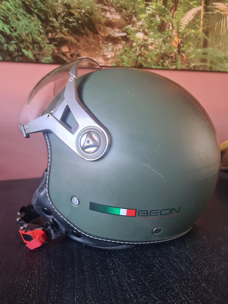 Beon scooterhelm maat L - Groen, Ophalen of Verzenden, Gebruikt