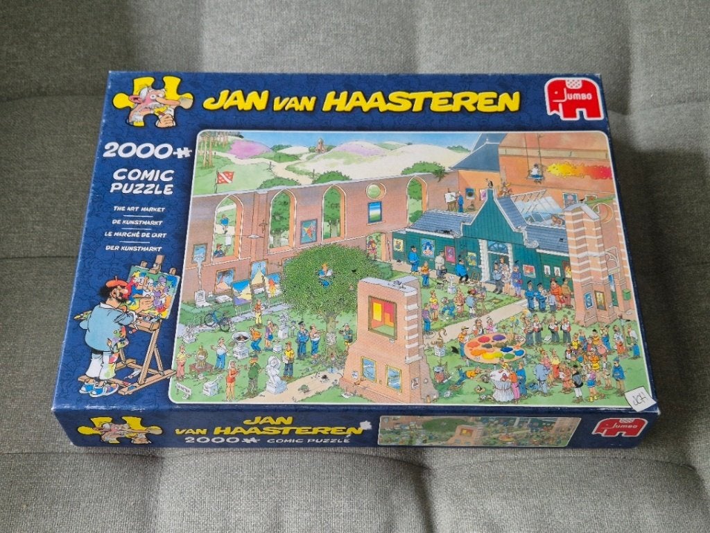 Jan van Haasteren puzzel 'De Kunstmarkt' 2000 stukjes, Hobby en Vrije tijd, Denksport en Puzzels, Ophalen, Meer dan 1500 stukjes