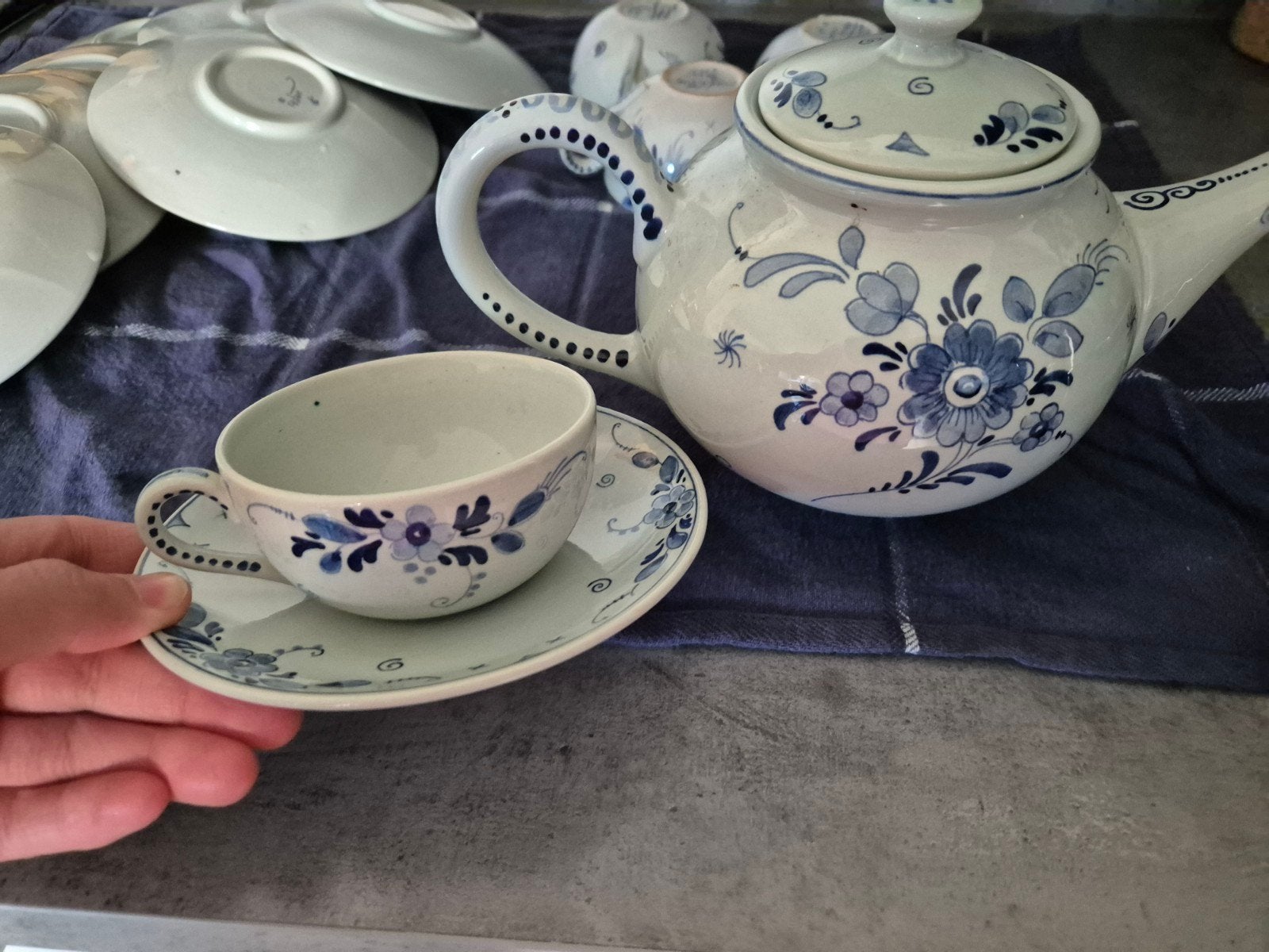 Delfts Blauw theeservies - Schoonhoven Holland, Ophalen of Verzenden