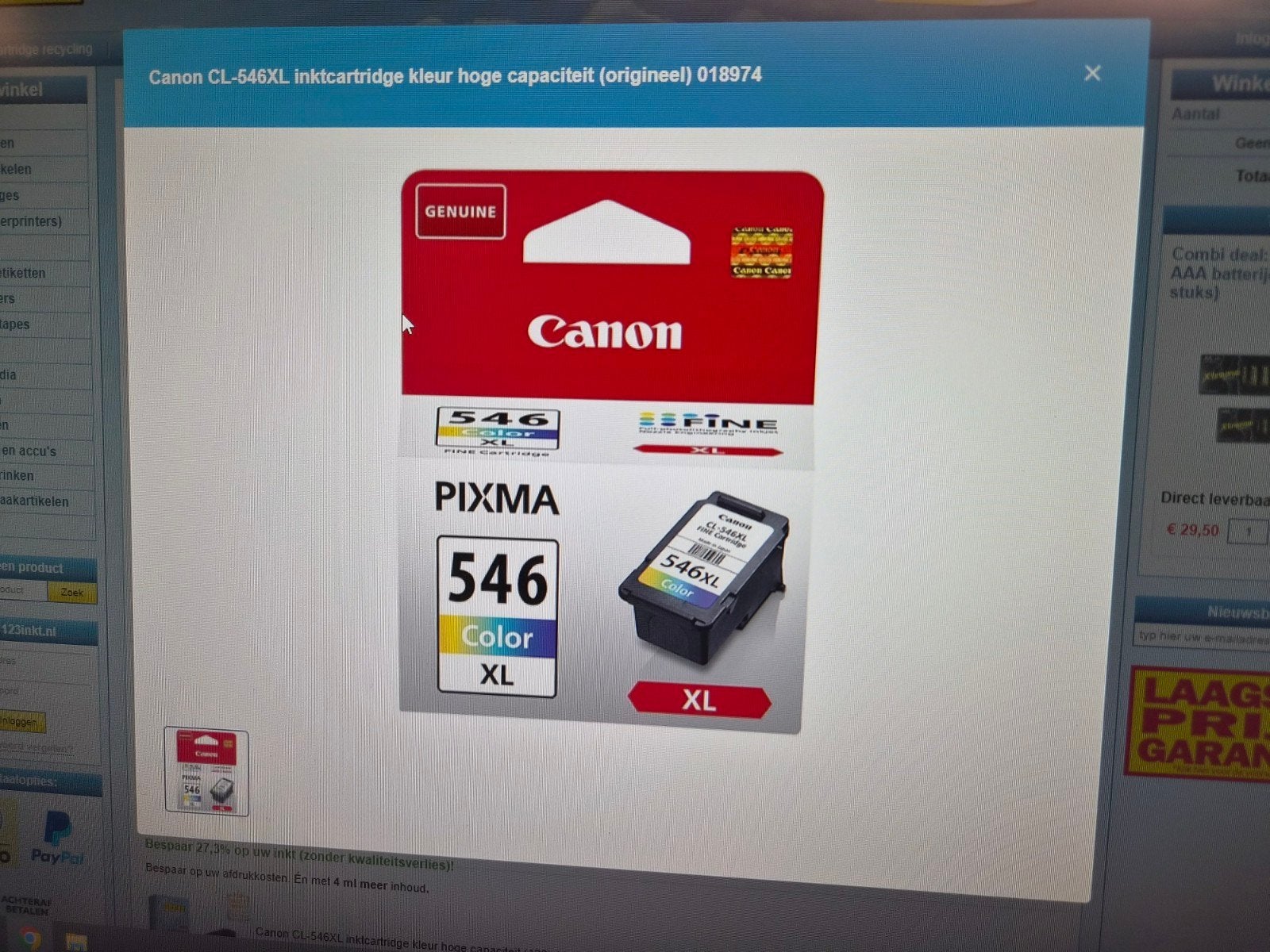 Canon CL-546XL Inktcartridge Kleur Hoge Capaciteit, Computers en Software, Printerbenodigdheden, Ophalen of Verzenden, Nieuw, Cartridge