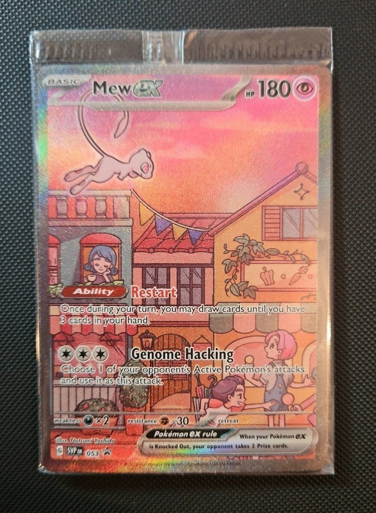 Pokemon mew svp 053 black promo 151 upc illustration sealed, Ophalen of Verzenden, Zo goed als nieuw, Losse kaart, Foil